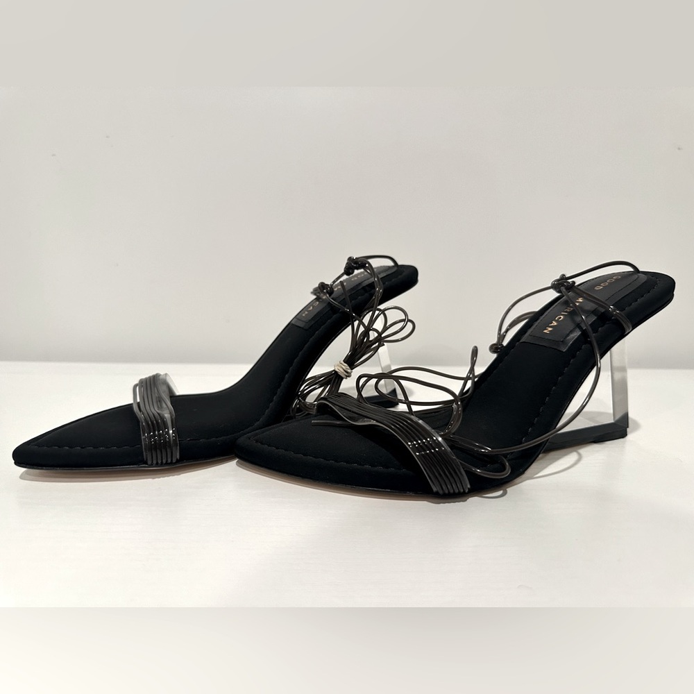 Good American Cinderella Clear Wedge Heel